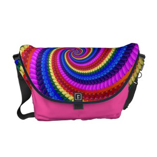 Rainbow Fractal Art Swirl Pattern rickshaw_messengerbag