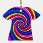 Rainbow Fractal Art Swirl Pattern Christmas Ornament