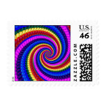 Rainbow Fractal Art Swirl Pattern Postage Stamp Rainbow Fractal Art Swirl Pattern Postage Stamp