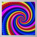 Rainbow Fractal Art Swirl Pattern Print