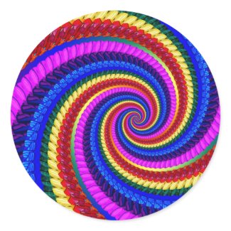 Rainbow Fractal Art Swirl Pattern Sticker
