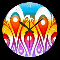 Rainbow Fractal Lace Dream Wall Clock wall clocks