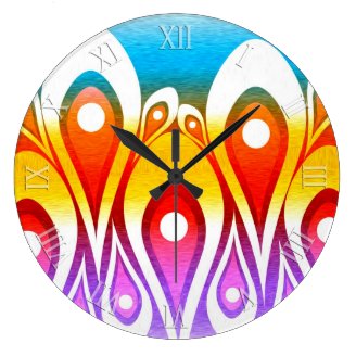  Black White Tribal Designs Customizable Wall Clocks