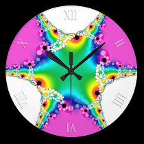 Rainbow Fractal Lace Dream Wall Clock wall clocks