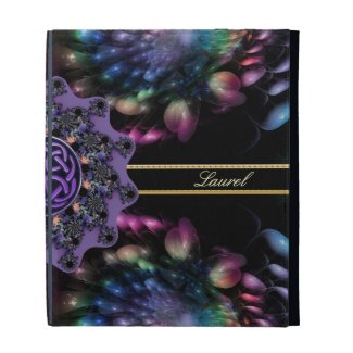 Rainbow Fractal Mandala Celtic Knot Monogram Case iPad Cases