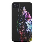 Rainbow Fractal wolf Case-Mate iPhone 4 Cases