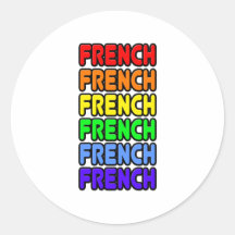 Rainbow French Round Stickers