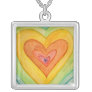 Rainbow Friendship Hearts Silver Necklace Pendants