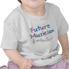 Rainbow Future Musician Musical Notes Kid's Tee