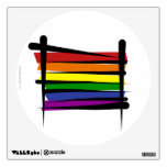 Rainbow Gay Pride Brush Flag Room Sticker
