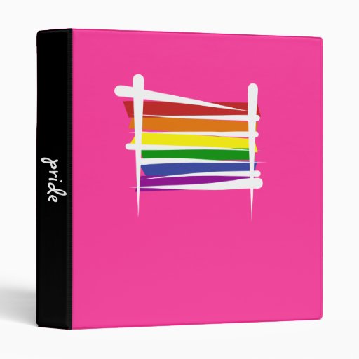 Rainbow Gay Pride Brush Flag Vinyl Binder Zazzle