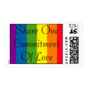 Rainbow Gay Pride Share Our Commitment Of Love postage by shayneemelissa Rainbow Gay Pride Share Our Commitment Of Love postage