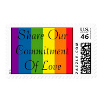 Rainbow Gay Pride Share Our Commitment Of Love postage by shayneemelissa Rainbow Gay Pride Share Our Commitment Of Love postage
