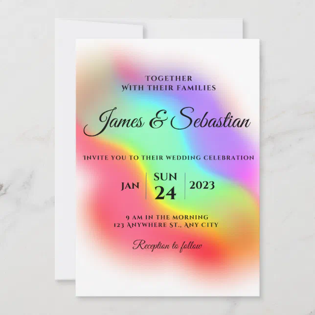 Rainbow Gay Pride Wedding Invitation Zazzle