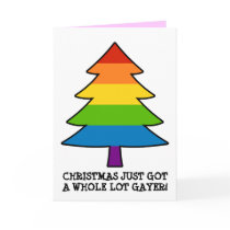 Rainbow Gay Xmas Tree Cards