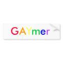 Rainbow GAYmer tag sticker bumpersticker