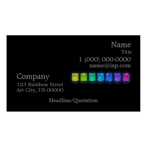 Rainbow Gem Tones Business Card (back side)
