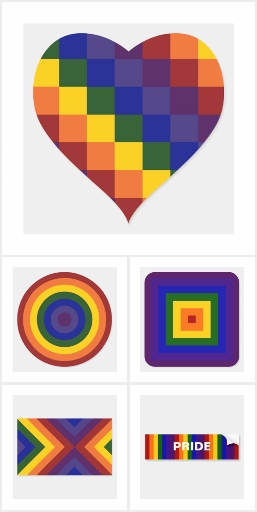 Rainbow Geometric Pattern LGBT Pride Stickers