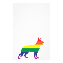Rainbow German Shepherd Stationery Design