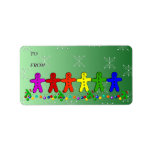 Rainbow Gingerbread Custom Address Labels