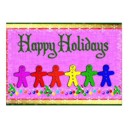 Rainbow Gingerbread Custom Invite