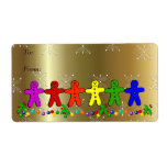 Rainbow Gingerbread Shipping Labels