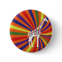 Rainbow Giraffe Art Pins