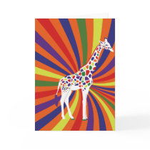 Rainbow Giraffe Art Cards