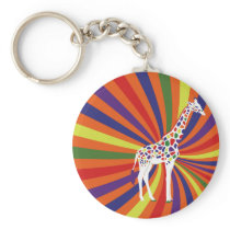 Rainbow Giraffe Art Key Chains