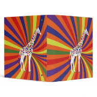 Rainbow Giraffe binder