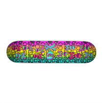 Rainbow Giraffe Print with Skulls skateboards by breebaby Rainbow Giraffe Print with Skulls skateboards