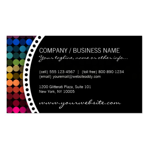 Rainbow Glam Business Card (back side)