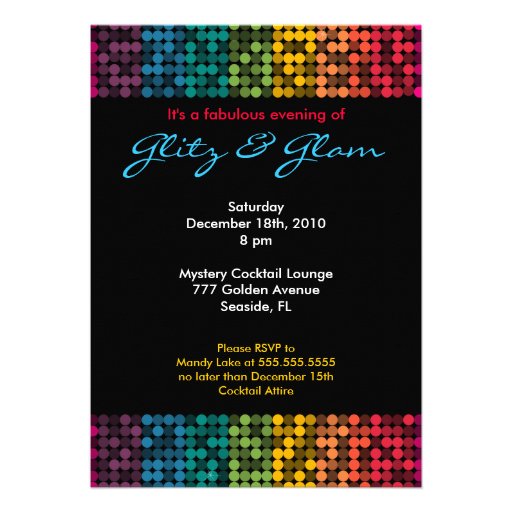 Rainbow Glam Custom Invites