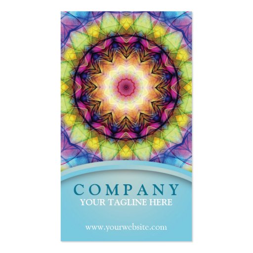 Rainbow Glass Mandala Business Card (front side)