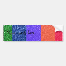 Rainbow glitter bumper sticker