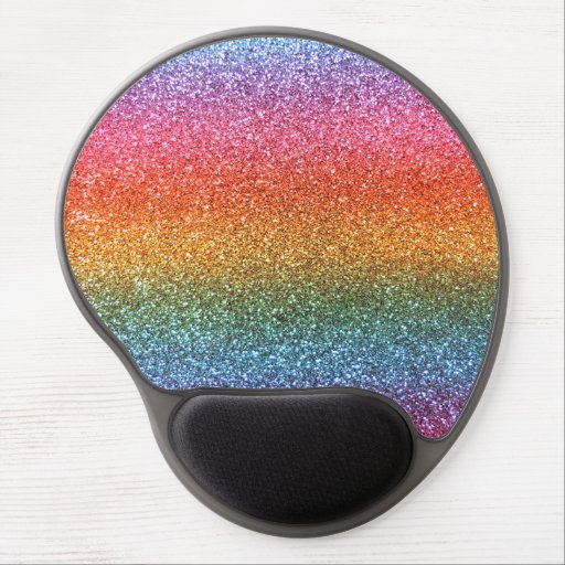 Rainbow glitter gel mouse pad Zazzle