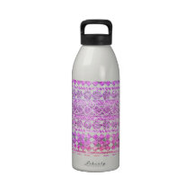 Rainbow Glitter Girly Neon Aztec Tribal Pattern Reusable Water Bottle