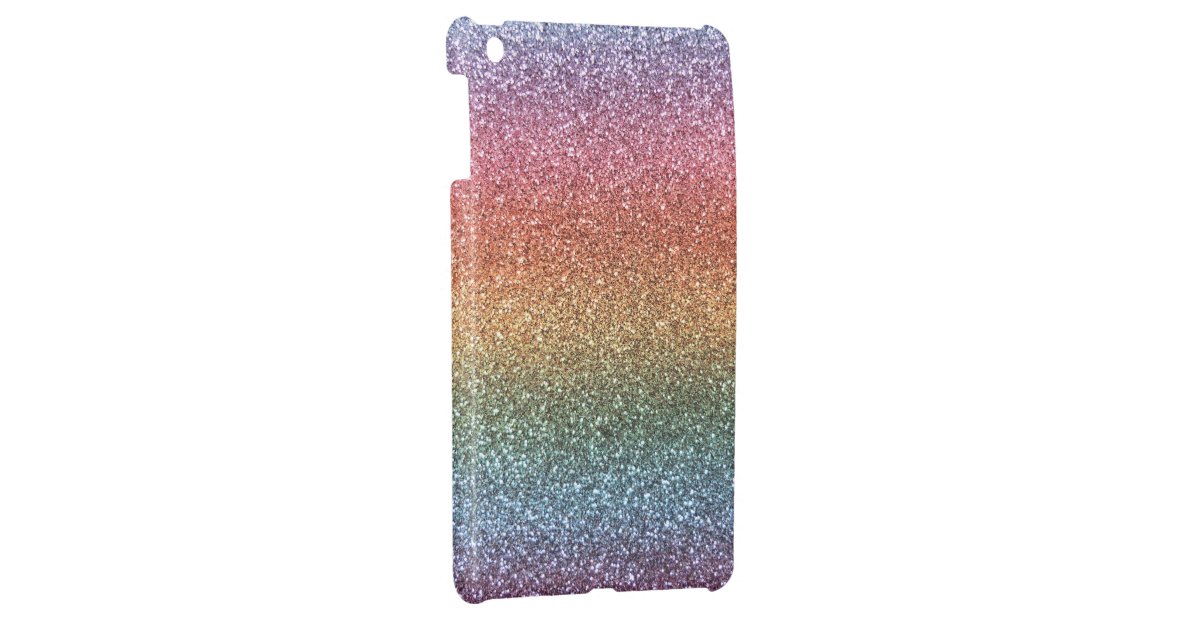 Rainbow glitter iPad mini case Zazzle