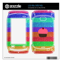 Rainbow glitter pink cupcake decal for LG ally