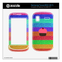 Rainbow glitter pink cupcake skin for samsung focus