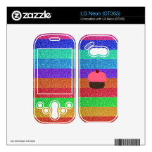 Rainbow glitter pink cupcake decals for the LG neon