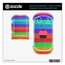 Rainbow glitter pink cupcake samsung intensity decals