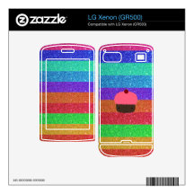 Rainbow glitter pink cupcake decals for the LG xenon