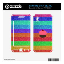 Rainbow glitter pink cupcake samsung STAR S5230C decal