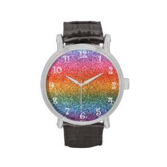 Rainbow glitter watches