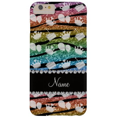 Rainbow glitter zebra stripe birthday cake balloon barely there iPhone 6 plus case