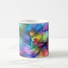 rainbow glowing lights coffee mug