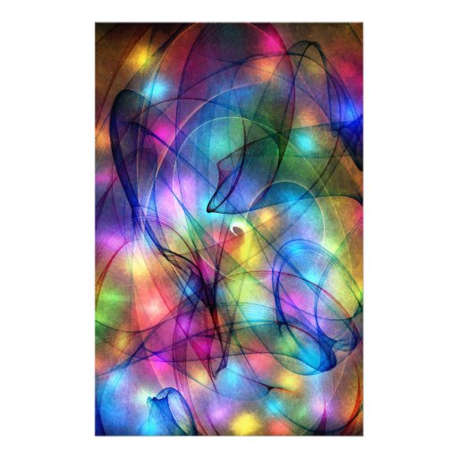 rainbow glowing lights custom stationery