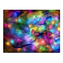 rainbow glowing lights postcards