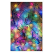 rainbow glowing lights custom stationery